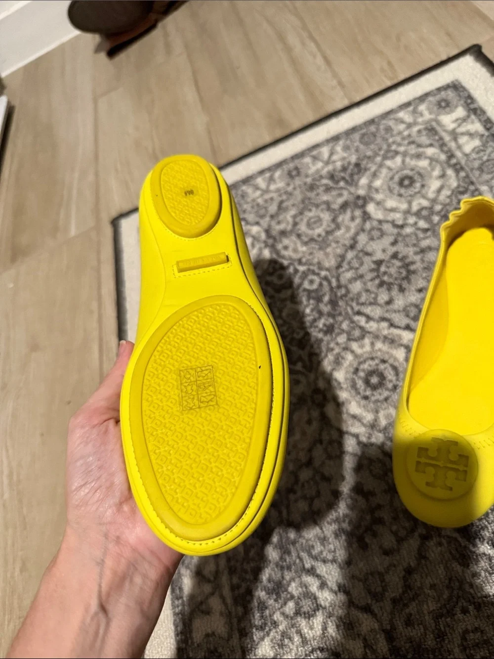 Tory Burch Yellow Leather Minnie Travel Ballet Flats